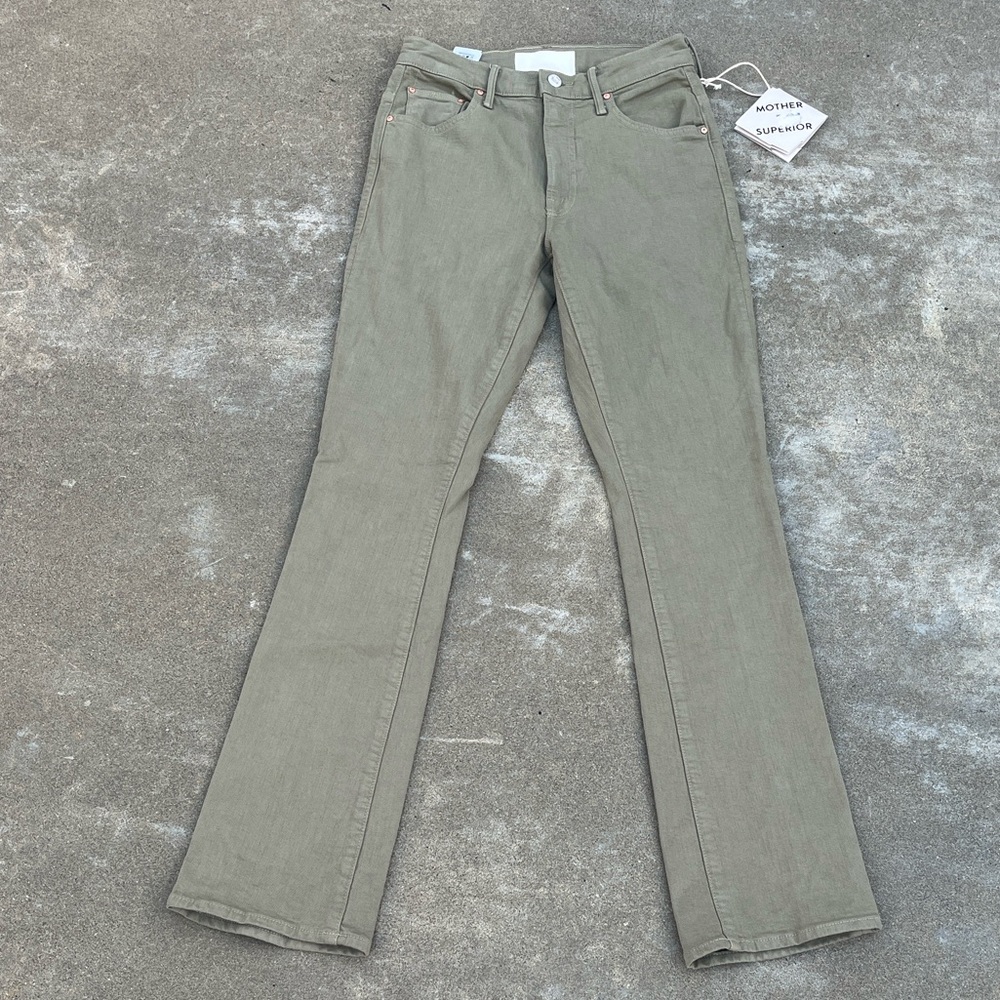 NWT Mother Superior The Insider Hover Mid Rise Bootcut Jeans in Mermaid
